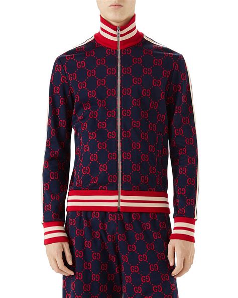 gucci jacquard bely jacket red and white|gucci gg jacquard cotton jacket.